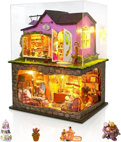 Vista 8 de Kit de casa en miniatura de bricolaje, kit de construcción de casa pequeña