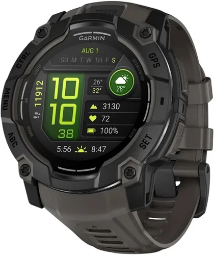Vista 57 de Garmin Instinct® 3 45mm, pantalla AMOLED, reloj inteligente GPS resistente para exteriores, bisel reforzado con metal, linterna incorporada, hasta