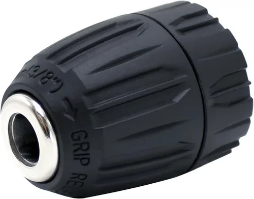 Vista 4 de HFS (R) Portabrocas sin llave para taladro de 3/8" con 24 UNF rosca montaje eje 0.031-0.394 in capacidad