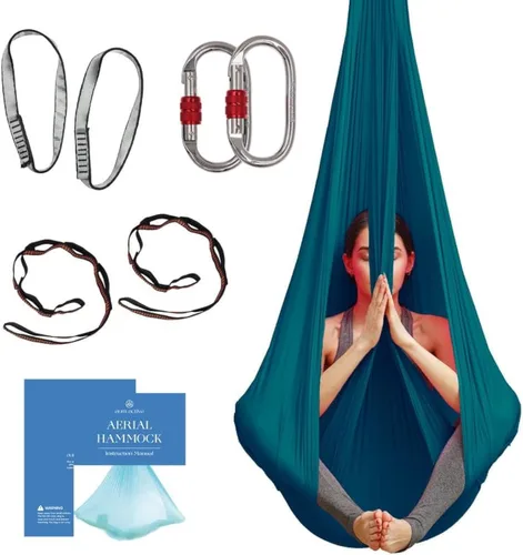Vista 9 de Aerial Yoga Hammock Swing, 4.5 Yards, Aerial Silks with Hardware
