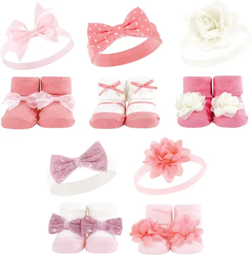 Vista 21 de Hudson Baby Conjunto de regalo de diadema y calcetines para niña