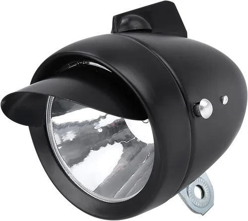 Vista 10 de Faro delantero de bicicleta, faro vintage para montar en bicicleta por la noche, luz LED ligera con visera, lámpara frontal retro al aire libre alto
