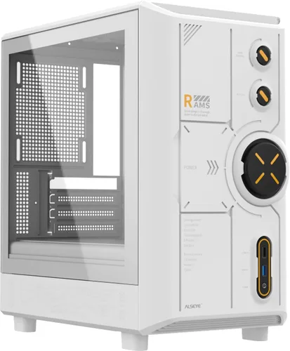 Vista 10 de ALSEYE Rams2.0 - Carcasa de PC de torre media Micro-ATX/ITX MATX, panel lateral de vidrio templado, filtros de polvo de control ARGB compatibles
