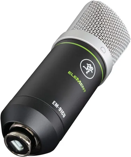 Vista 4 de Mackie Paquete de micrófono de condensador USB EM-91CU con soporte de brazo de tijera y filtro pop