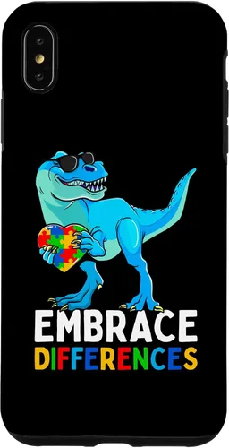 Vista 7 de Carcasa para iPhone 15 con diseño de rompecabezas de dinosaurios, concientización del autismo para niños