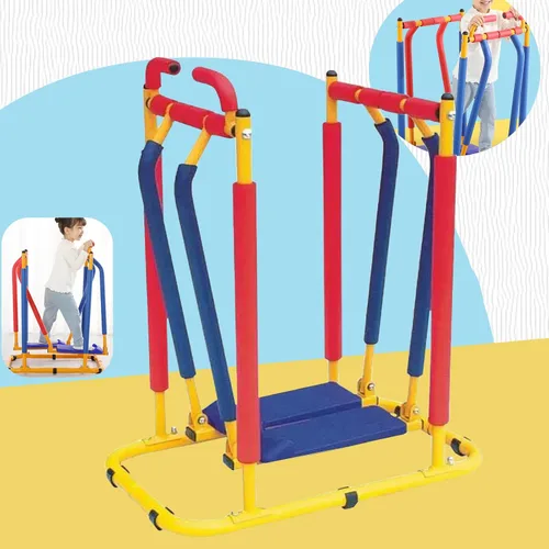 Vista 6 de Caminadora para niños para ejercicio de fitness, juguete de ejercicio divertido ajustable para niños, equipo de fitness para interiores