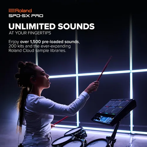 Vista 5 de Roland SPD-SX PRO Almohadilla de muestreo La almohadilla de muestreo insignia para bateristas y otros músicos 9 superficies de juego, 8 entradas