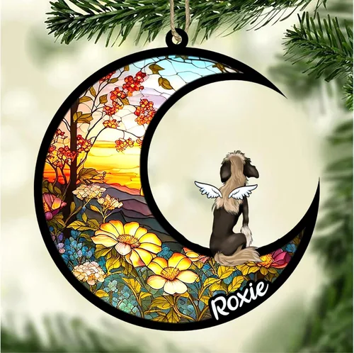 Vista 216 de LOVELYPOD Adorno de Navidad personalizado para perro Basset Hound (marrón) Basset Hound (marrón) adorno para atrapasoles de perro, razas de perros