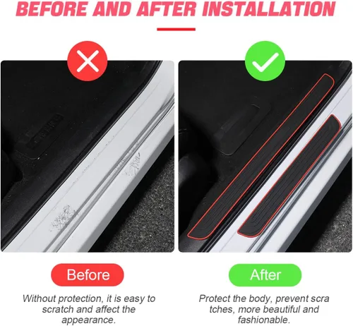 Vista 4 de 4 protectores de placa para umbral de puerta de automóvil, protectores de puerta de automóvil para umbral de umbral de puerta automática, protector