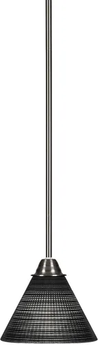 Vista 192 de Toltec Lighting Paramount - Mini colgante de 1 luz en acabado negro mate con cristal de arte perla de 7 pulgadas y estilo negro