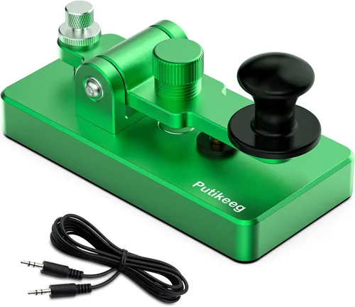 Vista 10 de Putikeeg Clásico Morse Mini Código Clave Morse Código Paleta Llave Aleación de Aluminio Mini-Key Morse CW Llave Portátil Morse Práctica Clave Negro