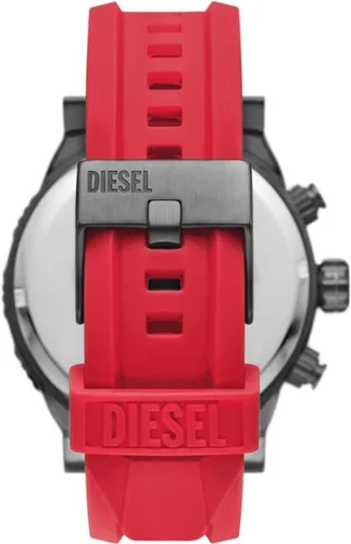 Vista 3 de Diesel DZ4613 - Reloj para hombre con esfera cronógrafo gris silicona roja doble plumón 20 Rojo