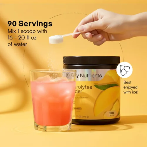 Vista 31 de KEY NUTRIENTS Electrolitos en polvo sin azúcar, limonada de maracuyá con 6 electrolitos y minerales, fibra prebiótica y polvos de hidratación