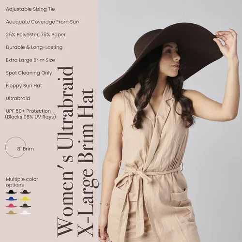 Vista 33 de San Diego Hat Company Ultrabraid Sombrero con ala extra grande, para mujer.