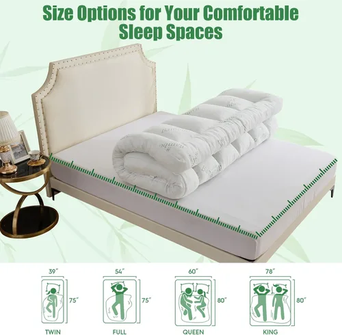 Vista 8 de WhatsBedding Cubrecolchón de espuma viscoelástica de 5 pulgadas, tamaño King para aliviar el dolor de espalda, con capa de aire de viscosa de bambú