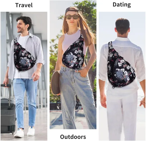 Vista 6 de HUA ANGEL Bolso bandolera, bolso cruzado de moda para el pecho, mochila de viaje, senderismo, gimnasio, mochila casual