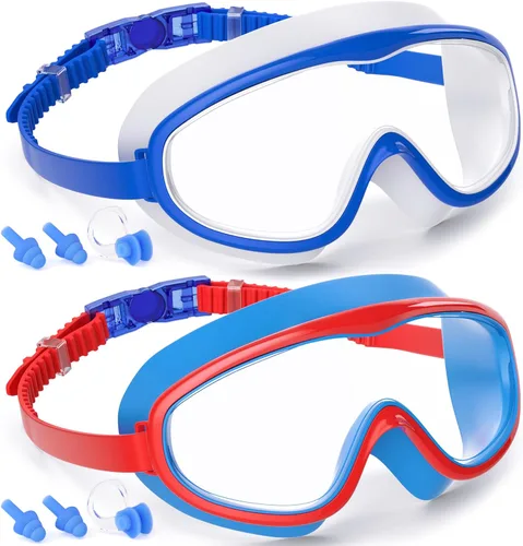 Vista 11 de COOLOO Kids Swim Goggles for Age 3-15, 2 Pack Kids Goggles for Swimming