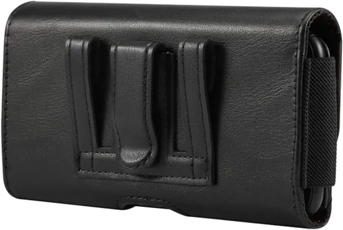 Vista 2 de Funda de piel sintética con clip para cinturón para Samsung Galaxy S24 Ultra S23 Ultra S22 Ultra A16 A14 A13 A05 A04e A03s/Google Pixel 8 Pro 7 Pro