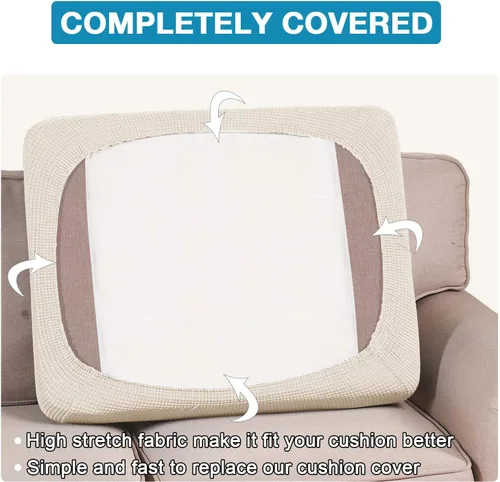 Vista 6 de Flamingo P Funda de cojín elástica de alta estiramiento para asiento de sofá, protector de muebles para sofá, funda de sofá suave y flexible