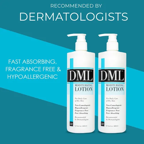 Vista 3 de DML Loción hidratante, hidratante de manos y cuerpo, loción corporal hipoalergénica para piel seca y agrietada, loción hidratante suave y sin
