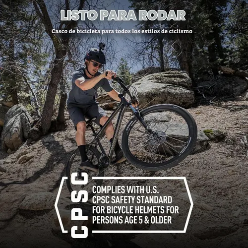 Vista 4 de Mongoose Casco de bicicleta de captura, para mayores de 8 años, soporte de cámara integrado, carcasa de ABS duradera, rejillas de ventilación