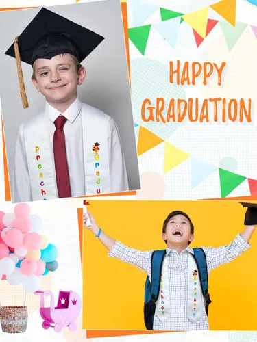 Vista 5 de Geyoga Bufandas de estola de graduación preescolar para niños y niñas 2025 para jardín de infantes, unisex, estampada, estola de graduación