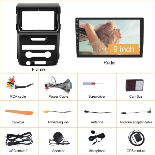 Vista 8 de Radio Android para Ford F150 2009-2012 (0nly para CA manual), con pantalla táctil de 9 pulgadas, 2 GB de RAM+64 GB de ROM, supprot Carplay, Android