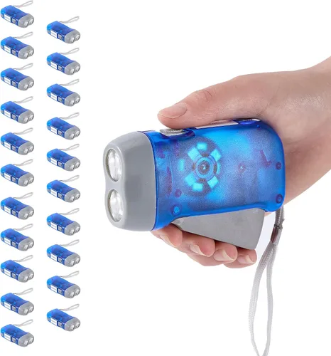 Vista 15 de Evelots - Linternas de emergencia con manivela - 4 unidades - para camping, hogar, automóvil - Luces LED brillantes dobles - Ideal para senderismo