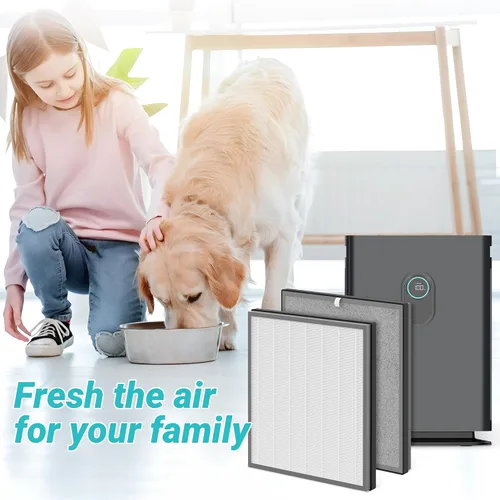 Vista 8 de Paquete de 1 filtro de repuesto HE400 compatible con Shark HE400 HE401 HE402 HE405 4 ventilador modelo purificador de filtro de aire, filtro 3 en 1