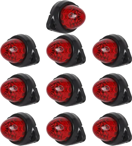 Vista 16 de Paquete de 10 luces LED para semirremolques para semirremolques, 12 V, impermeable, luces de pollo ámbar para semircamiones, carga carga, luces