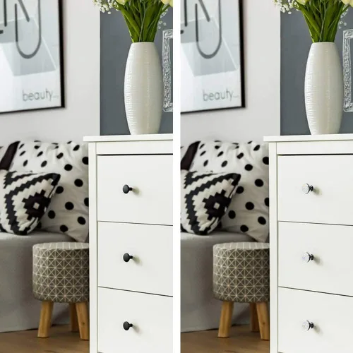 Vista 5 de SAVORI Pomos decorativos para cajones, pomo de cristal diseñado con diamantes de imitación para armario, armario, tiradores con tornillos