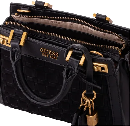 Vista 5 de GUESS US Katey - Mini bolsa tejida, Blanco