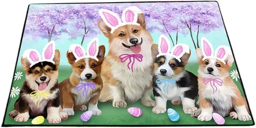 Vista 26 de Doggie of the Day Corgi Dogs Floor Mat - 4th of July Independence Day - Best Dog Doormat - Protector Decor - Unique Portrait Art - Premium Quality