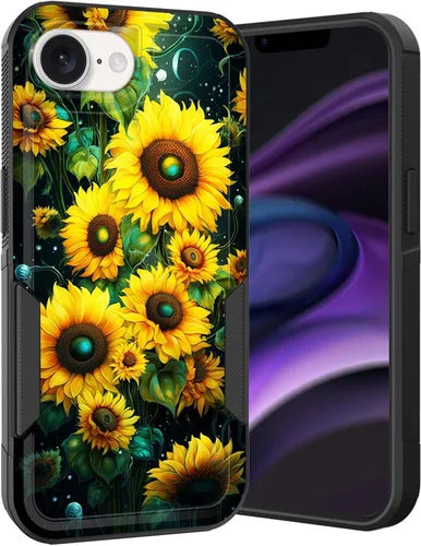 Vista 190 de Funda para iPhone Air, doble capa híbrida resistente resistente a prueba de golpes de policarbonato duro + funda protectora de silicona suave