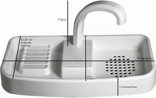 Vista 4 de Lavabo para Tanque de Inodoro para Tanques de 15.25" - 16.8" (Medido con la Tapa Quitada)