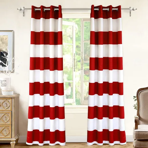 Vista 13 de DriftAway Cortinas negras con rayas para oscurecimiento de habitación, cortinas con ojales clásicas de rayas horizontales para dormitorio, sala