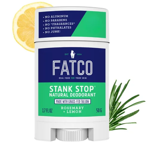 Vista 6 de FATCO Stank Stop All Desodorante natural con aceite de coco orgánico y sebo - Pomelo + jengibre (1.7 oz)