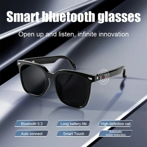 Vista 4 de Gafas inteligentes con altavoz Bluetooth, gafas de audio inteligentes de oído abierto, gafas inteligentes para exteriores para hombres y mujeres