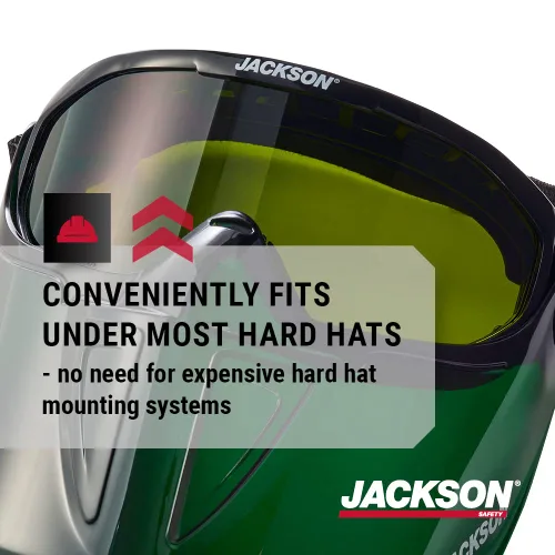 Vista 8 de Jackson Safety 21001 - Gafas de seguridad - Serie Gpl500 Premium - Lente Shade 3 IR - Antivaho - Con protector facial desmontable abatible - Cuerpo