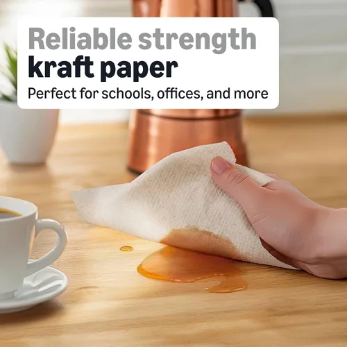 Vista 3 de AmazonCommercial Toallas de papel kraft de 1 capa, a granel para negocios, hechas de material 100% reciclable, compatibles con dispensadores Marrón
