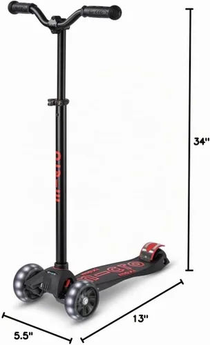 Vista 6 de Micro Kickboard Maxi Pro LED 3-Wheel Kids Scooter, Ages 5-12, Up to 110lbs