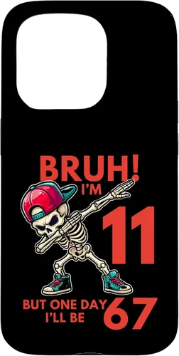 Vista 14 de Bruh I'm 11 But One-Day I'll Be 67 Retro 11th Birthday - Carcasa para iPhone 17