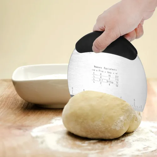 Vista 7 de Tosnail Cortador de pastelería, licuadora de masa, tamiz de harina de 3 tazas y cortador de galletas, 8 piezas de acero inoxidable herramientas