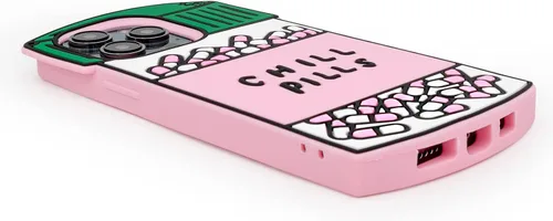 Vista 7 de Dumkery Funda para iPhone 13 Pro Max con pastillas para enfriar, iPhone 14 Pro Max, botella de cápsula para iPhone 15 Pro Max 3D de dibujos animados