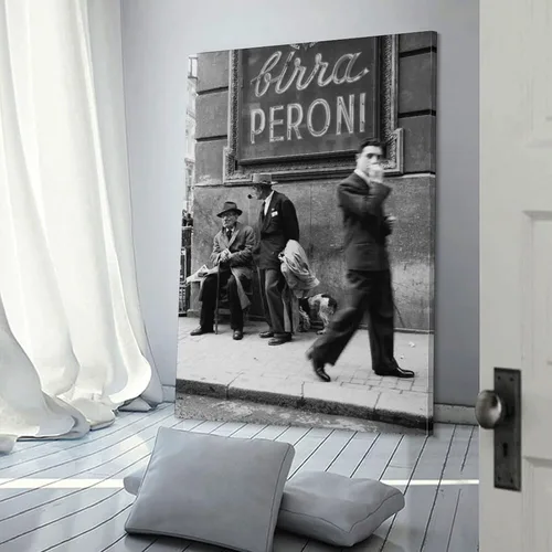 Vista 3 de AAHARYA Póster vintage de calle italiana en blanco y negro, arte de pared, lienzo para pared, pintura en lienzo, póster de arte de pared