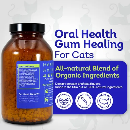 Vista 4 de HA4E - Salud oral para gatos - Alivia la inflamación, alivia el dolor y combate las enfermedades de las encías, natural, sin OMG, orgánico, sin