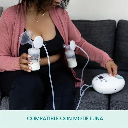 Vista 5 de Motif Medical Luna - Piezas de repuesto para extractor de leche, kit de reabastecimiento con recipientes de almacenamiento de leche, tapas