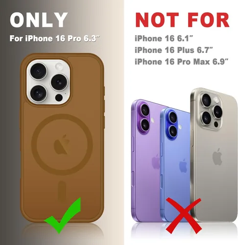 Vista 1197 de Funda para Google Pixel 10 Pro XL, cubierta magnética mate, color negro Fit for MagSafe, Screen Protector included, Shockproof Military Grade