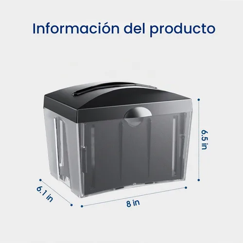Vista 6 de Dispensador de servilletas de mesa negro 8"x6.1"x6.5