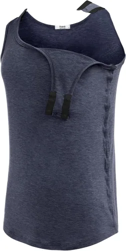 Vista 4 de Deyeek Camisetas sin mangas unisex con acceso completo a presión para hombres y mujeres, camisetas de recuperación de hombro para después